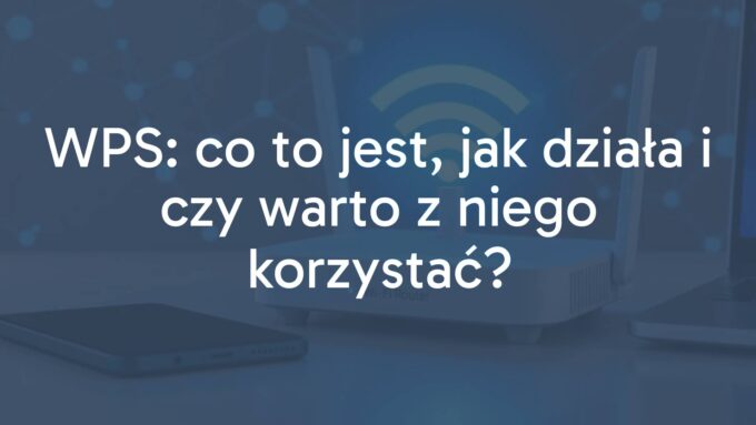 A modern Wi-Fi router glowing with blue light, a smartphone and laptop connected to it, digital network waves in the background, clean tech aesthetic, realistic.