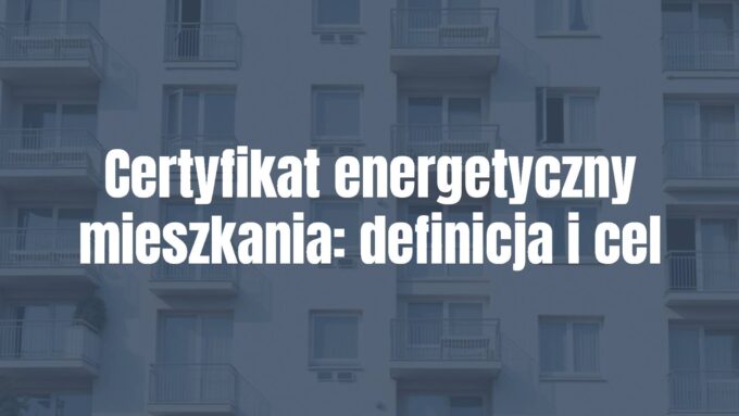 A modern apartment building with an energy efficiency rating label, clear and visible, daytime, showing a simple and clean design.