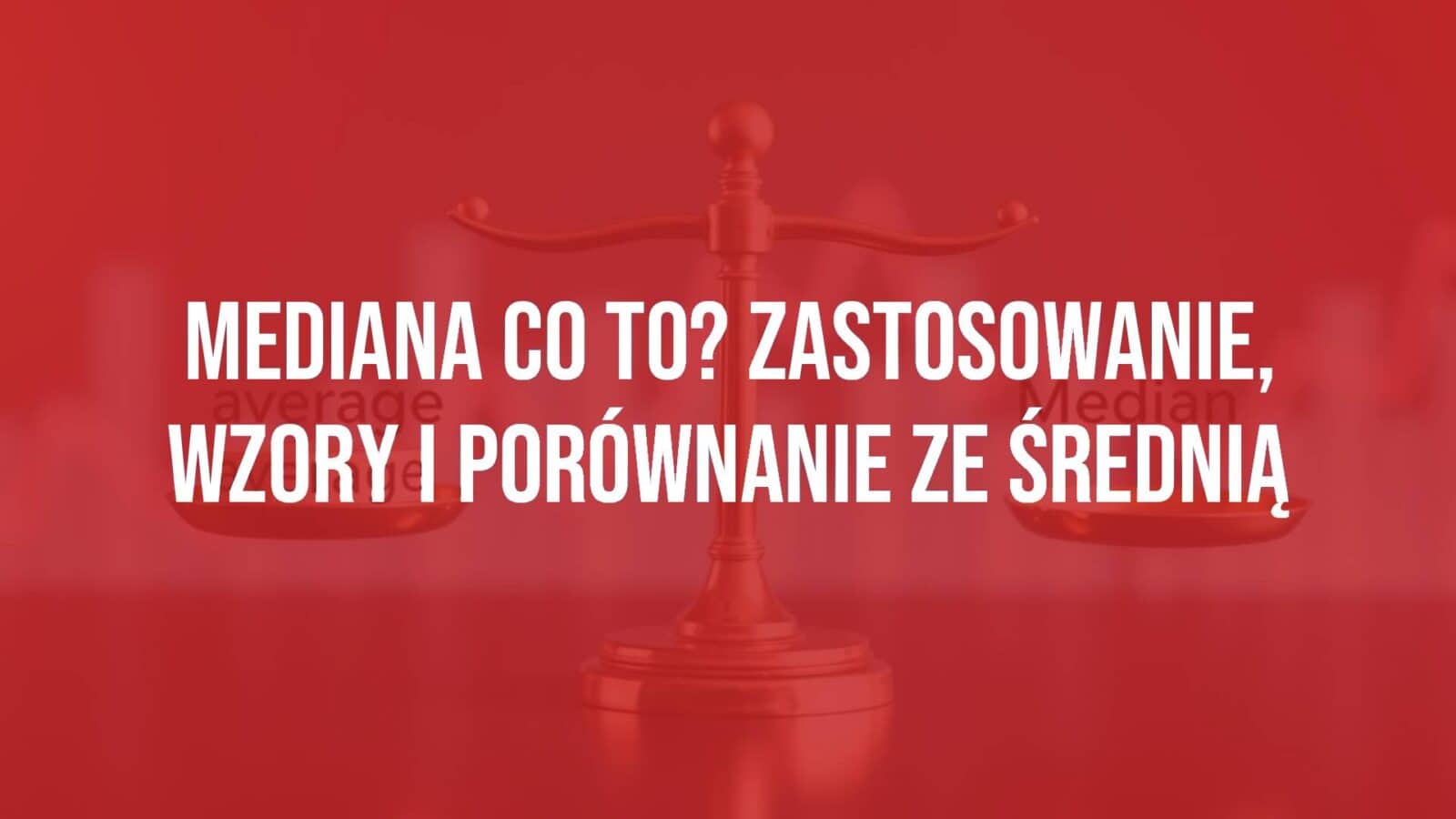 A balanced scale between average and median, with statistical graphs in the background, professional and clean