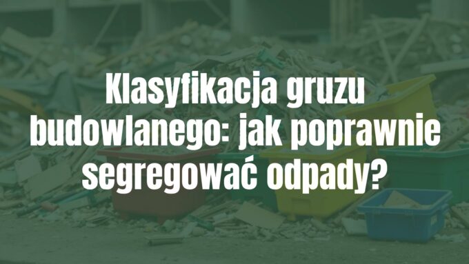 Construction debris pile with color-coded bins for sorting, realistic, construction site background.