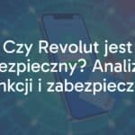 Modern digital banking security, smartphone with Revolut app interface, biometric login, virtual credit cards, blue and green futuristic background, professional and trustworthy vibe.