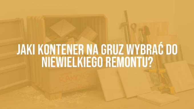 Small construction container or Big Bag filled with debris, renovation supplies like tiles and tools scattered nearby, clean and organized setting, realistic.