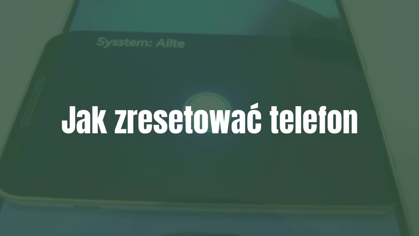 Smartphone reset screen, glowing restart button, clean and modern tech style.