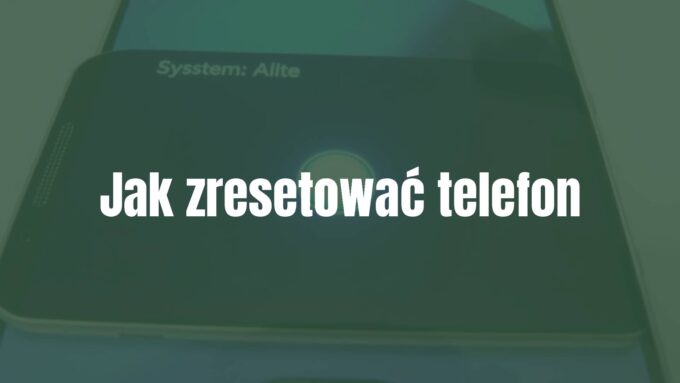 Smartphone reset screen, glowing restart button, clean and modern tech style.
